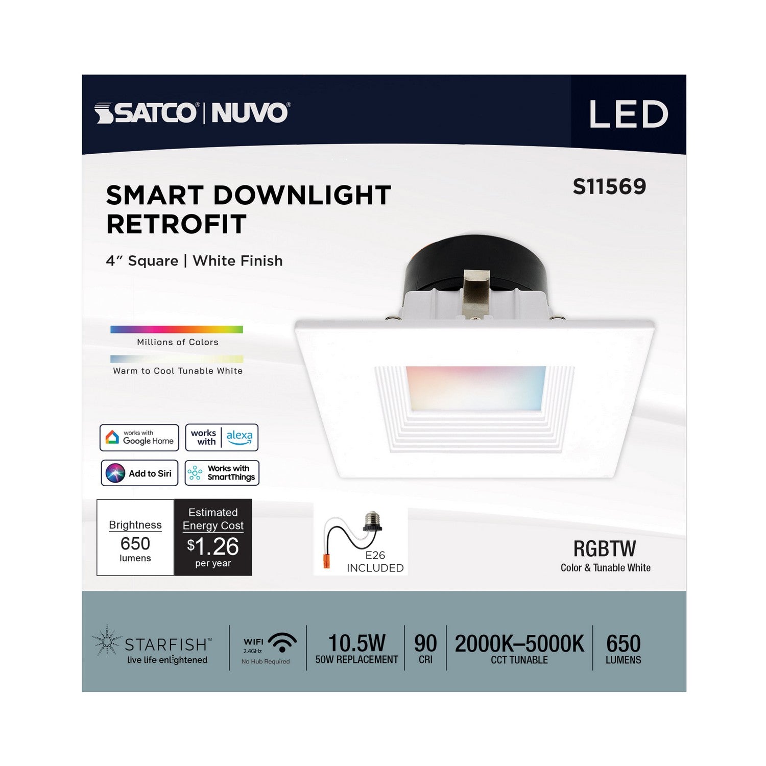 Satco - S11569 - LED Downlight - White