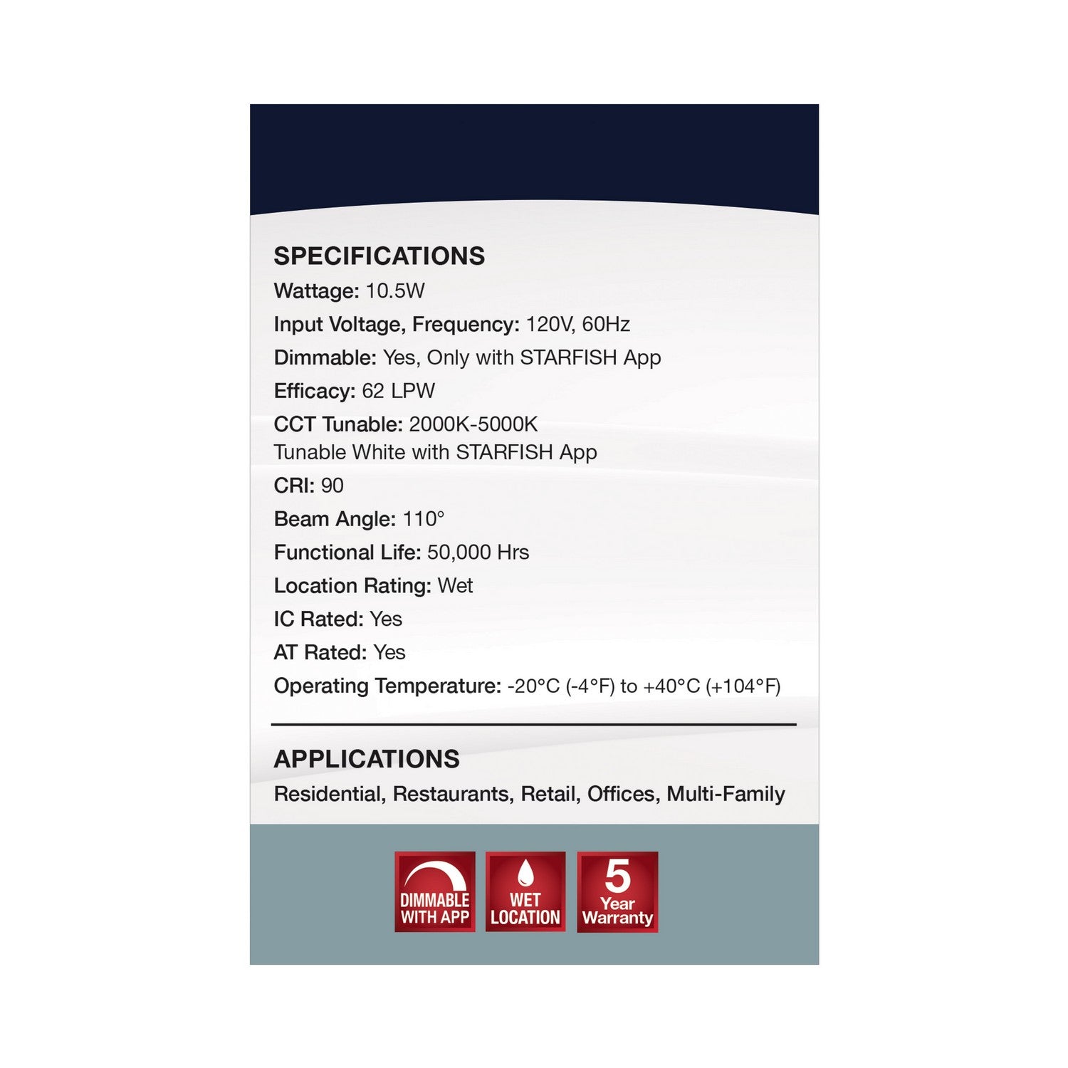 Satco - S11569 - LED Downlight - White