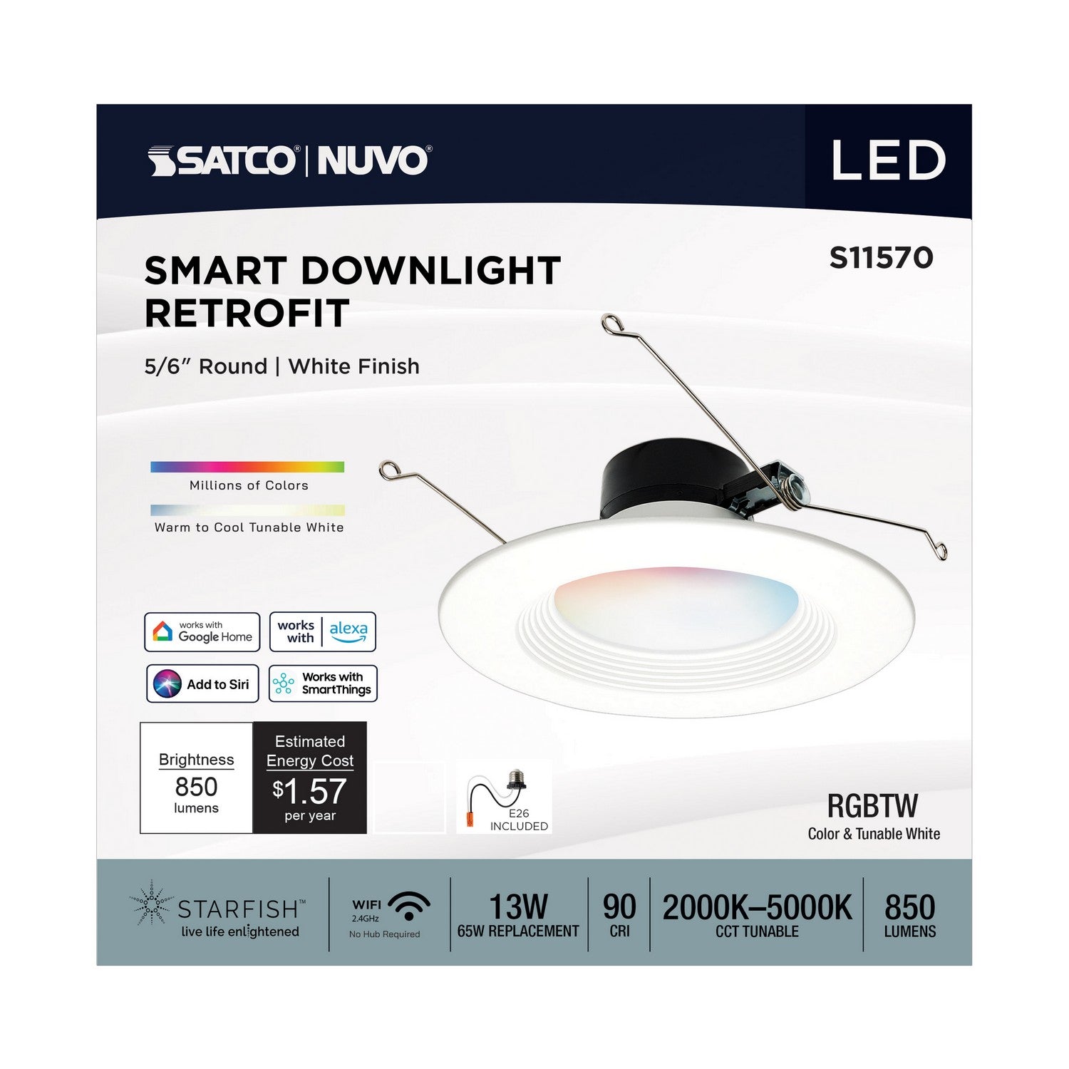 Satco - S11571 - LED Downlight - White