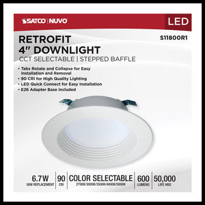 Satco - S11800R1 - LED Downlight - White