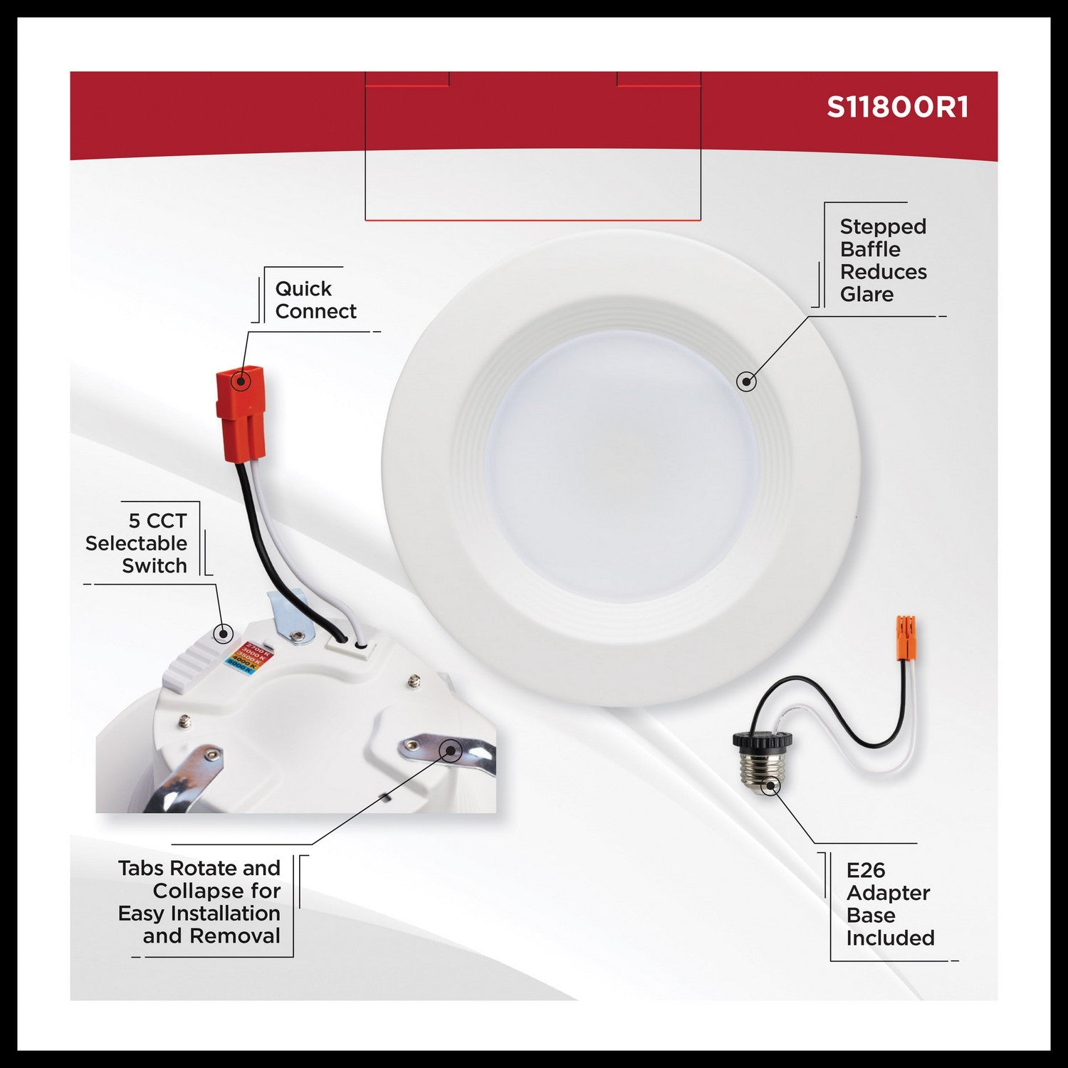 Satco - S11800R1 - LED Downlight - White
