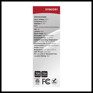 Satco - S11800R1 - LED Downlight - White