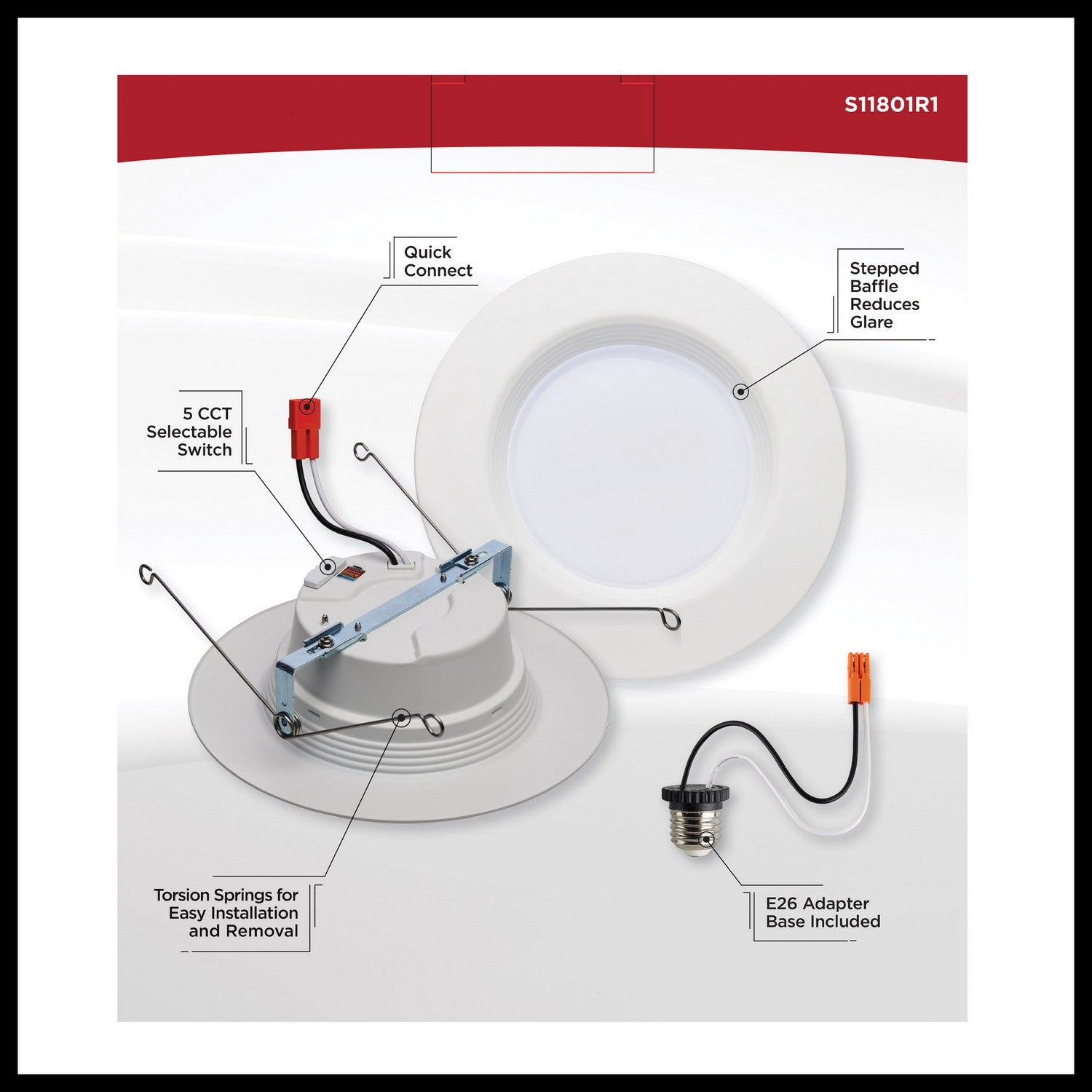Satco - S11801R1 - LED Downlight - White