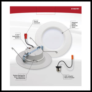 Satco - S11801R1 - LED Downlight - White