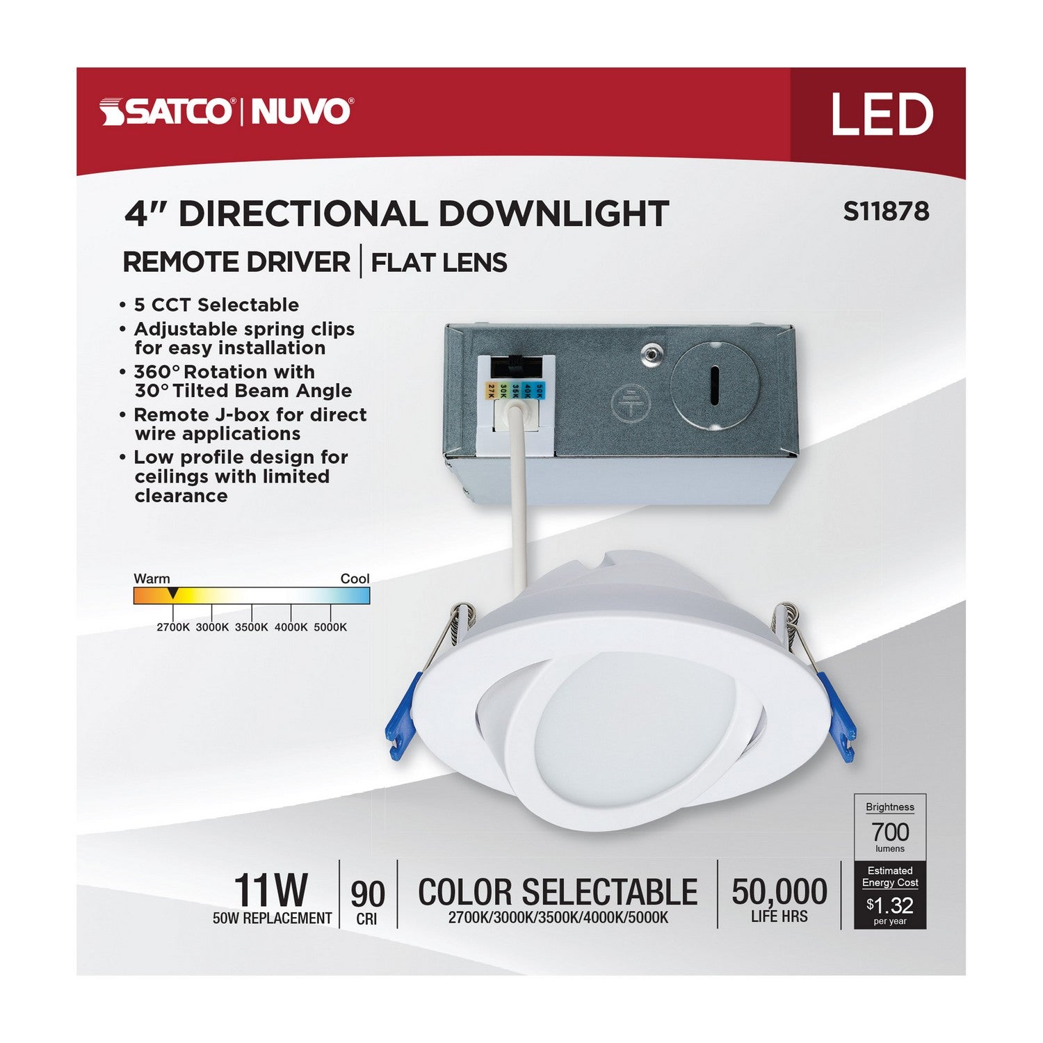 Satco - S11878 - LED Downlight - White