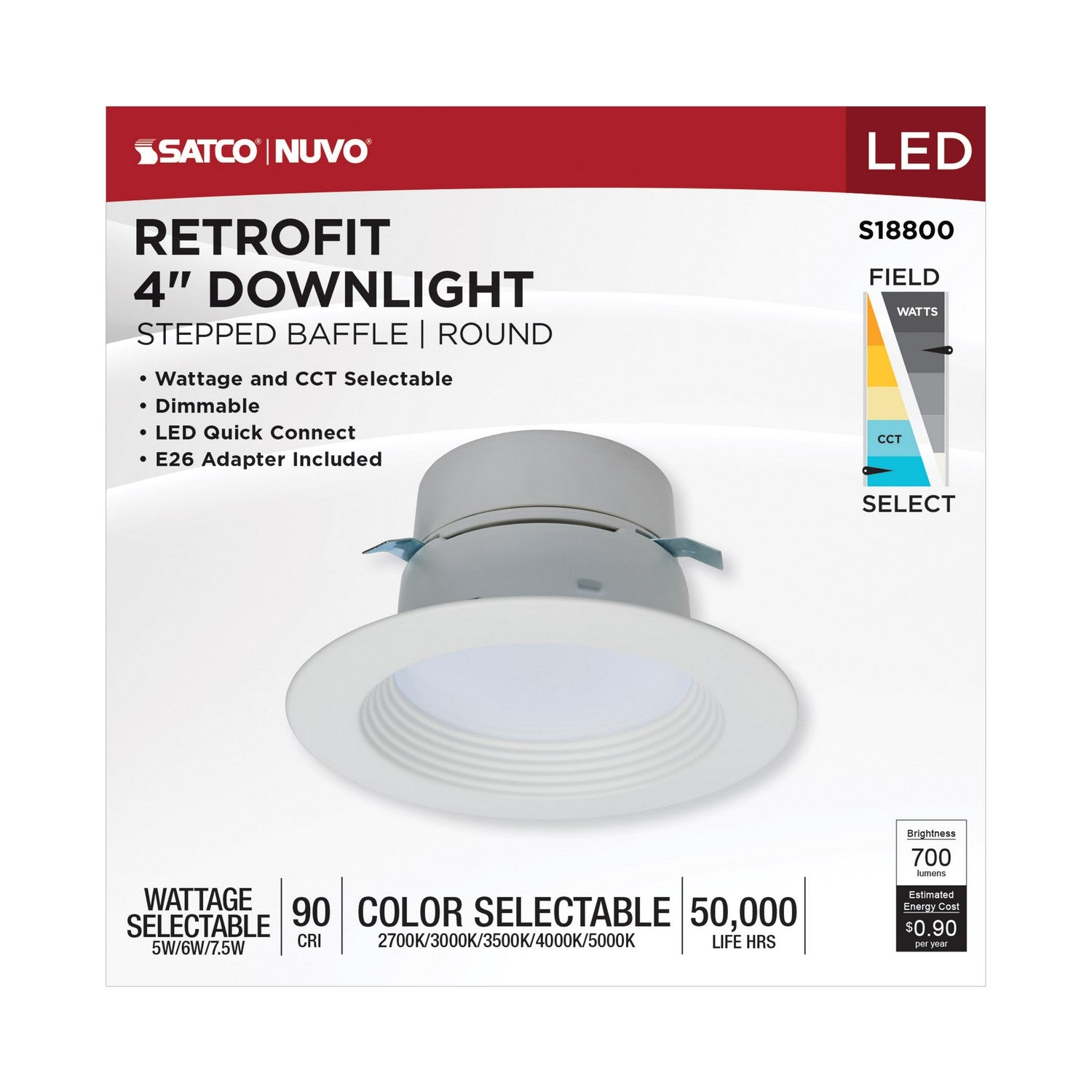 Satco - S18800 - LED Downlight - White