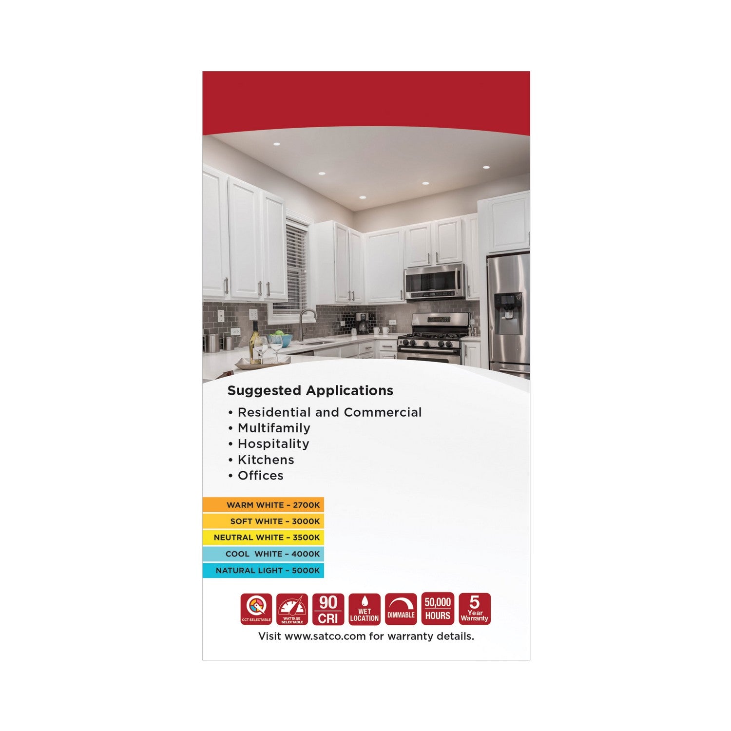 Satco - S18800 - LED Downlight - White