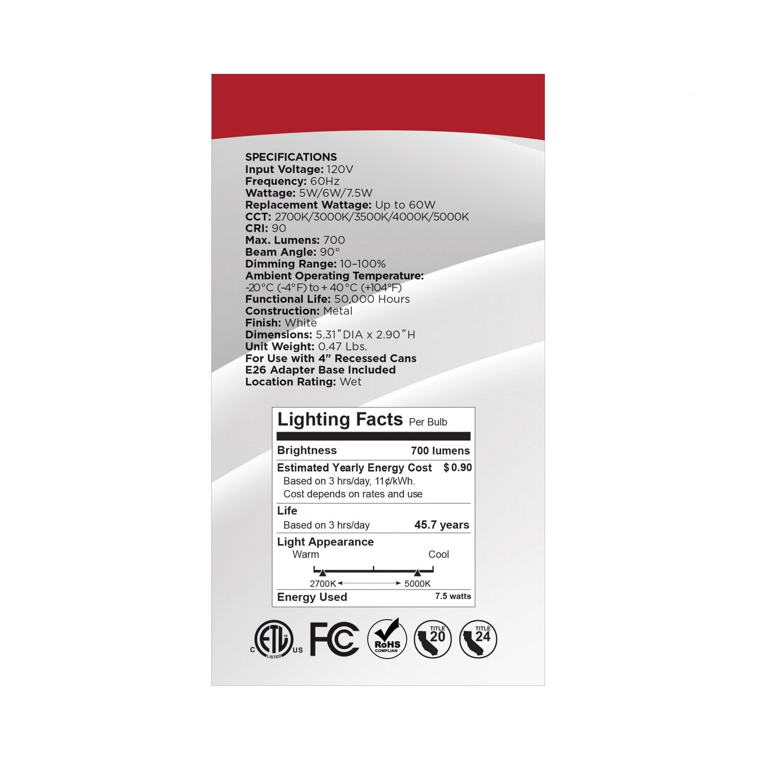 Satco - S18800 - LED Downlight - White