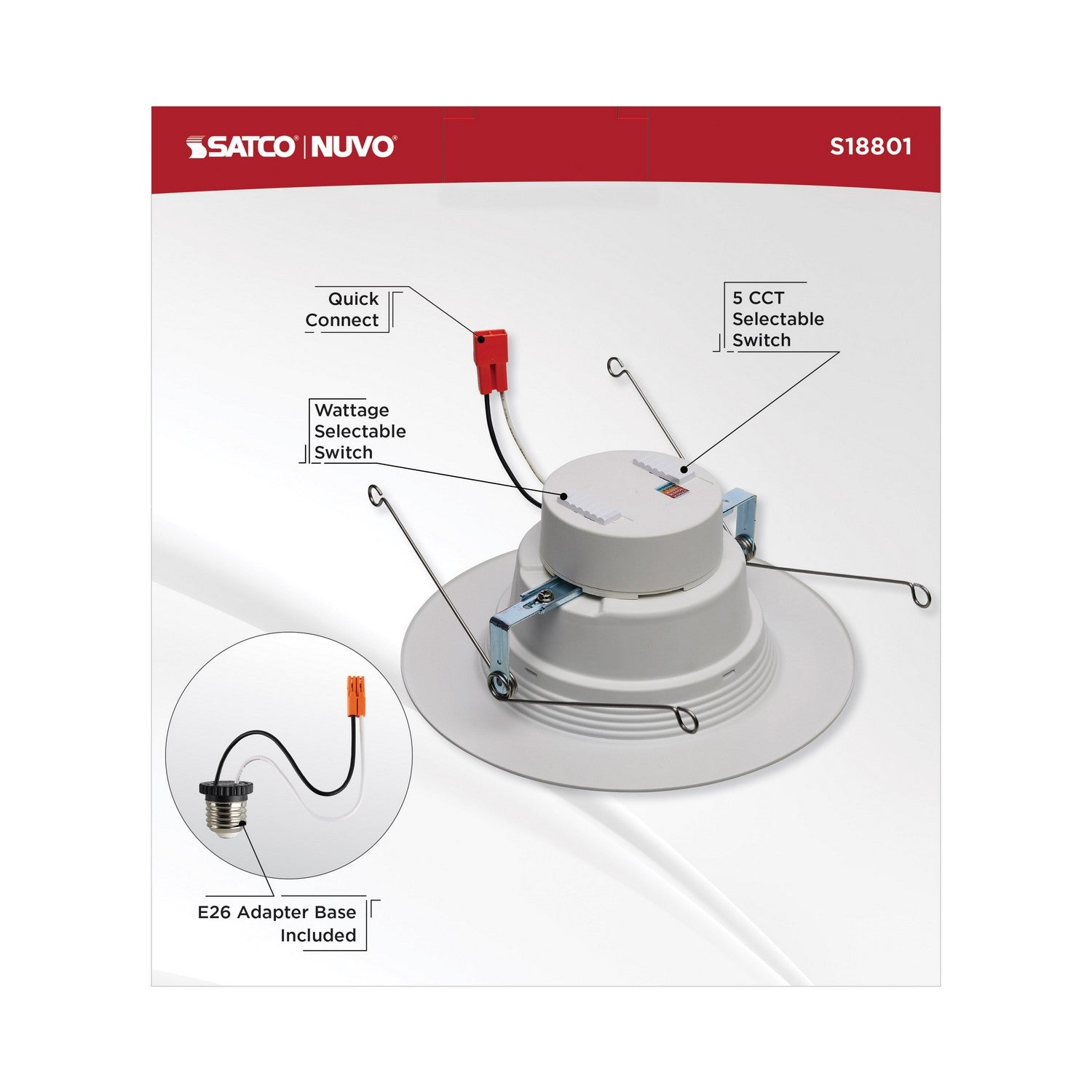 Satco - S18801 - LED Downlight - White