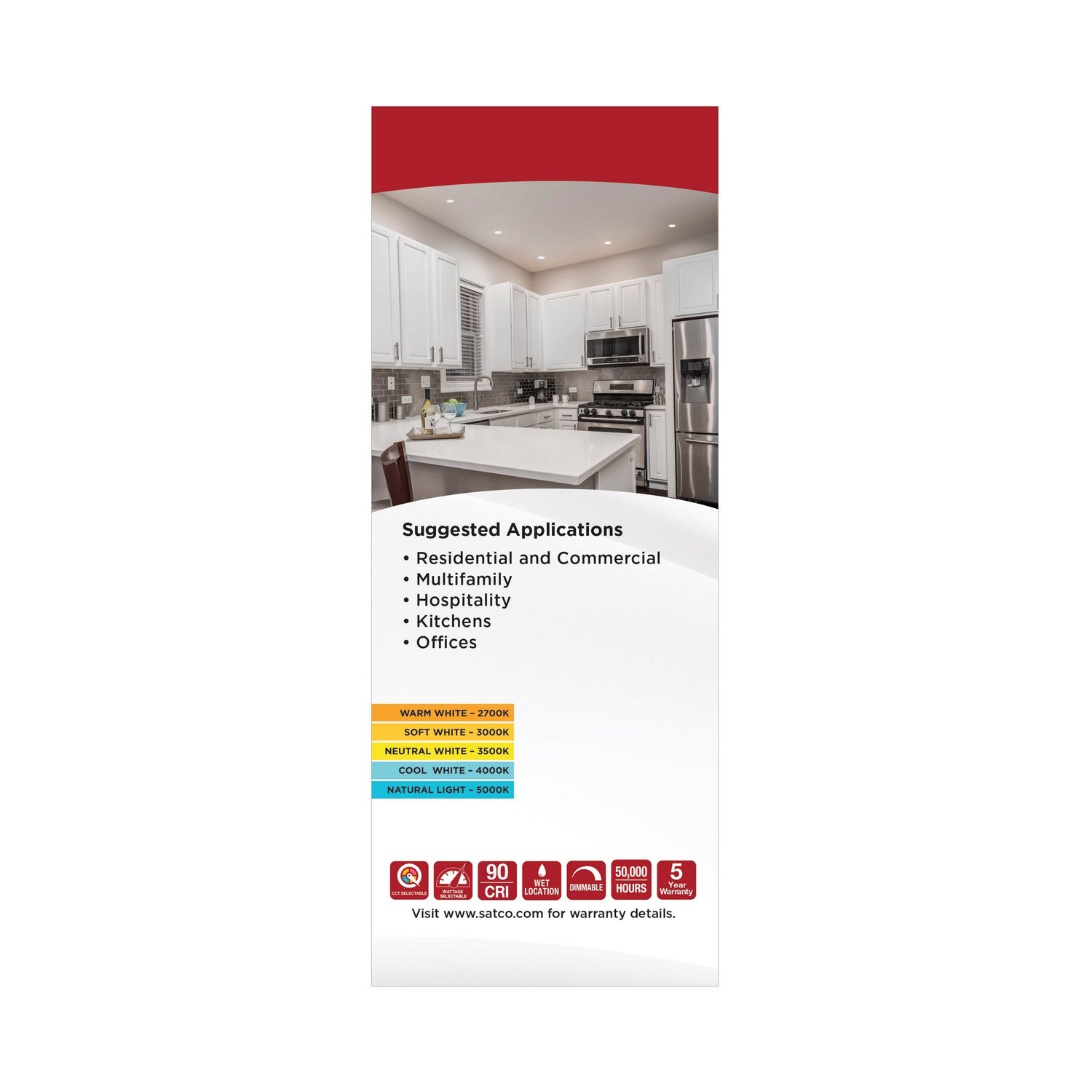 Satco - S18801 - LED Downlight - White