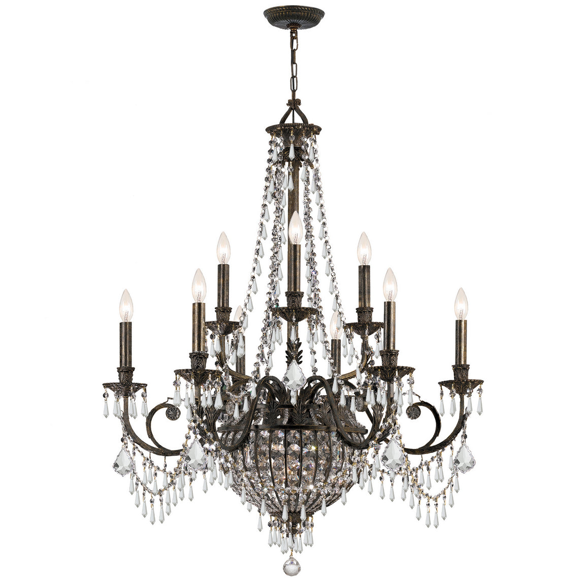 Crystorama - 5168-EB-CL-MWP - 12 Light Chandelier - Vanderbilt - English Bronze