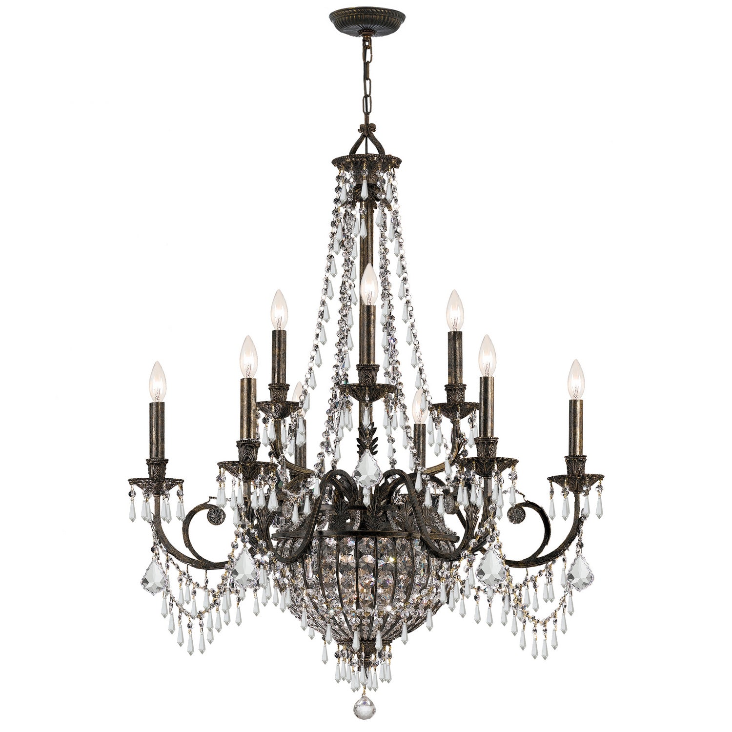 Crystorama - 5168-EB-CL-MWP - 12 Light Chandelier - Vanderbilt - English Bronze