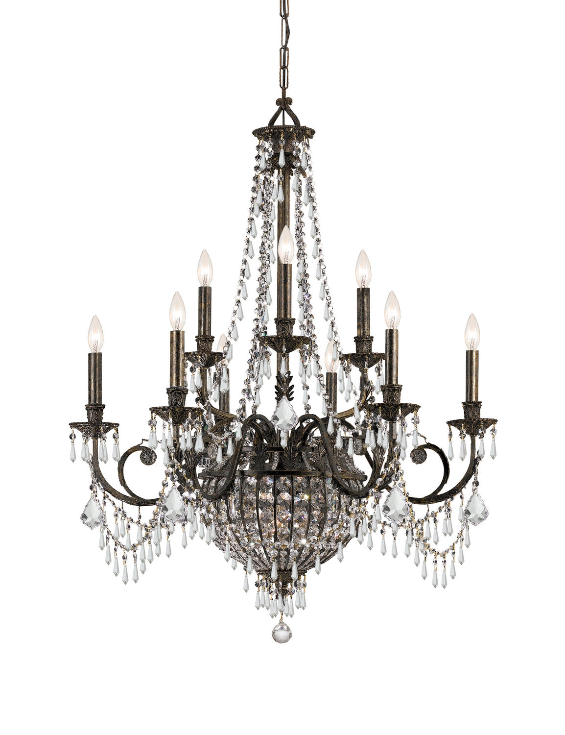 Crystorama - 5168-EB-CL-MWP - 12 Light Chandelier - Vanderbilt - English Bronze