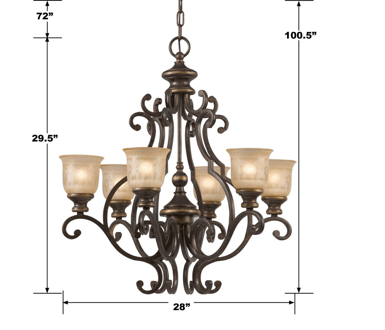 Crystorama - 7416-BU - Six Light Chandelier - Norwalk - Bronze Umber