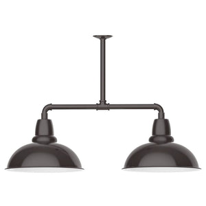 Montclair Light Works - MSD108-51-T48-W16 - Two Light Pendant - Cafe - Architectural Bronze