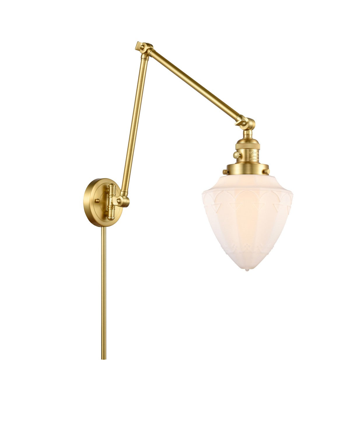 Innovations - 238-SG-G661-7 - One Light Swing Arm Lamp - Franklin Restoration - Satin Gold