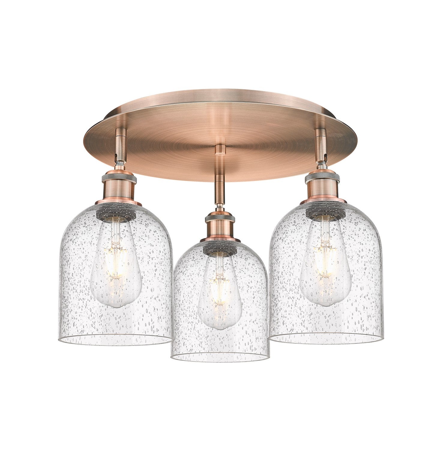 Innovations - 516-3C-AC-G558-6SDY - Three Light Flush Mount - Downtown Urban - Antique Copper