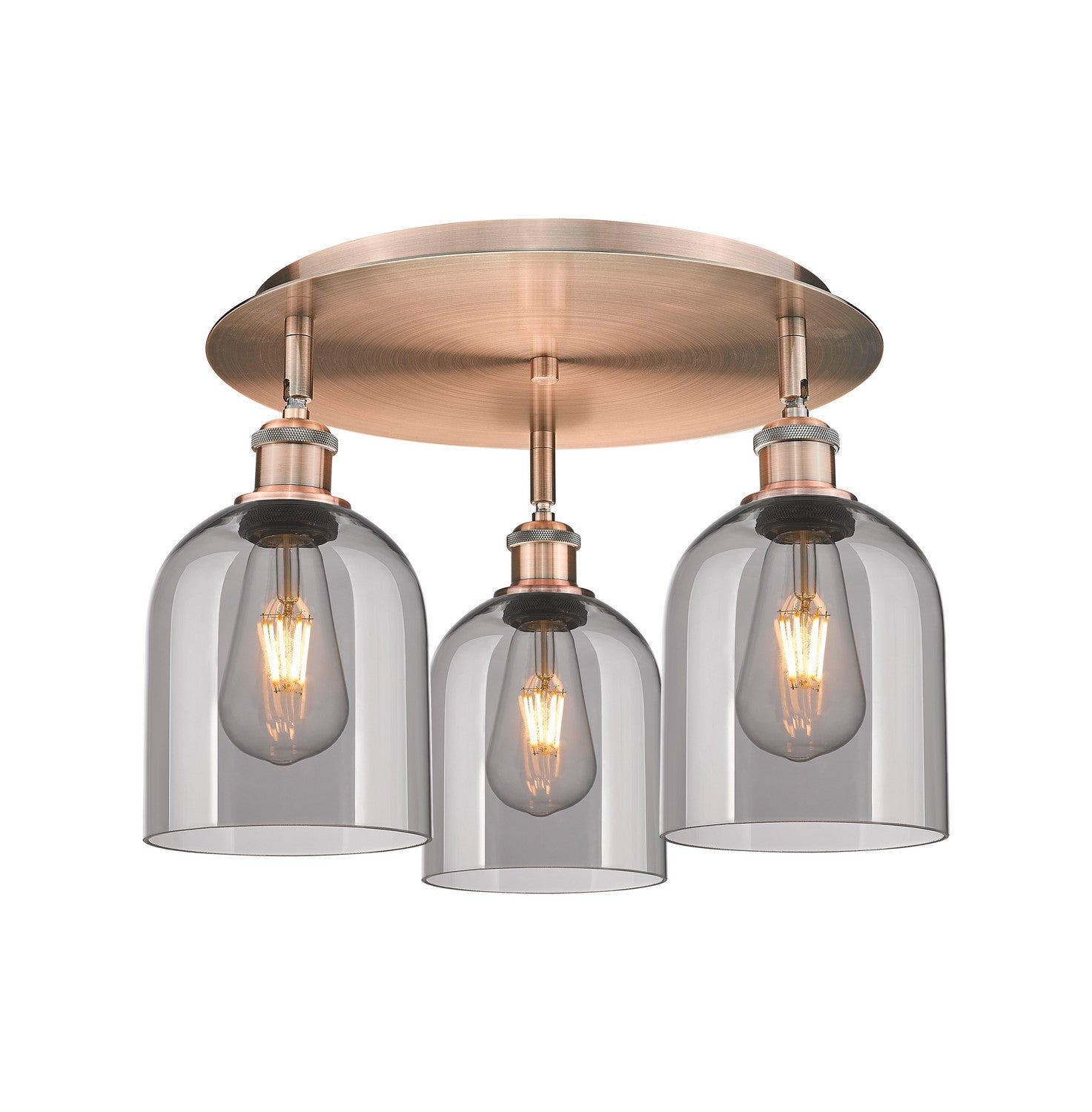 Innovations - 516-3C-AC-G558-6SM - Three Light Flush Mount - Downtown Urban - Antique Copper