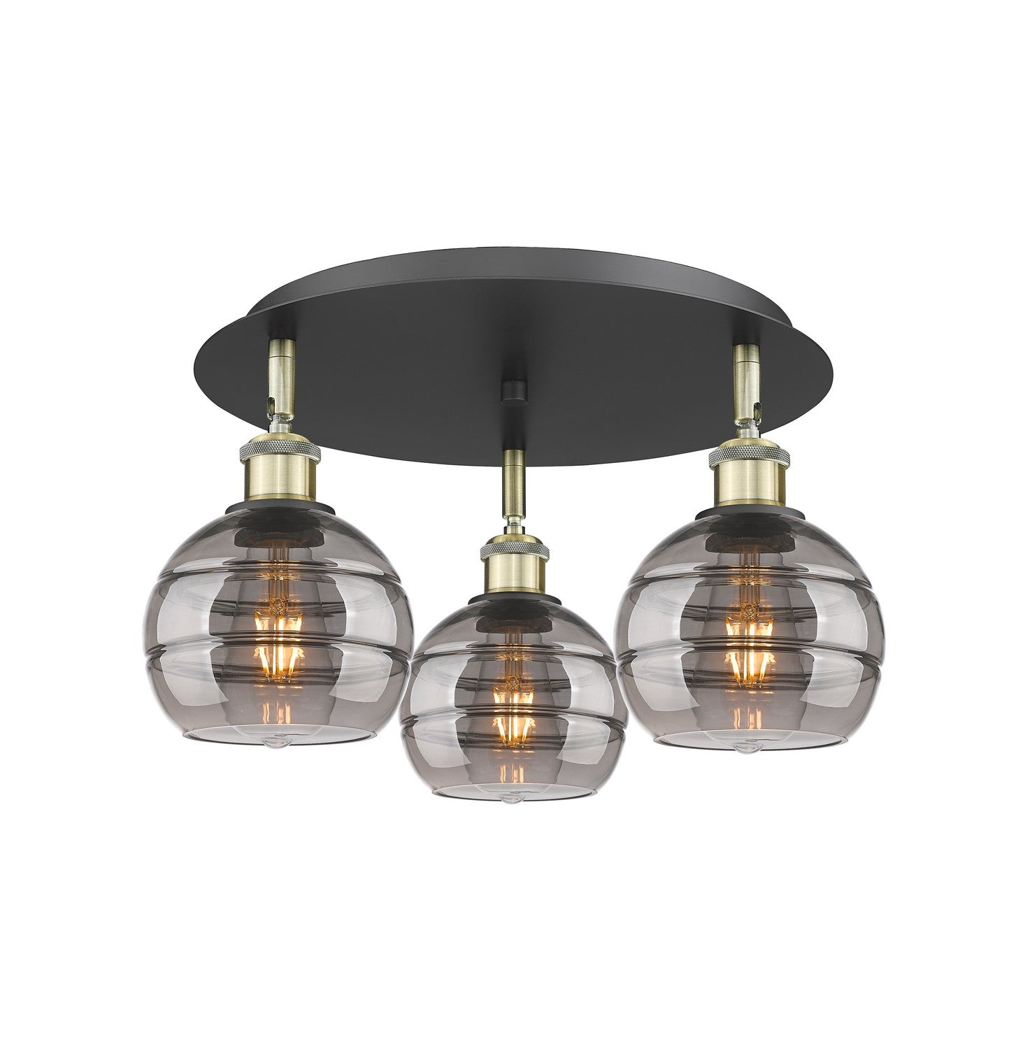 Innovations - 516-3C-BAB-G556-6SM - Three Light Flush Mount - Downtown Urban - Black Antique Brass