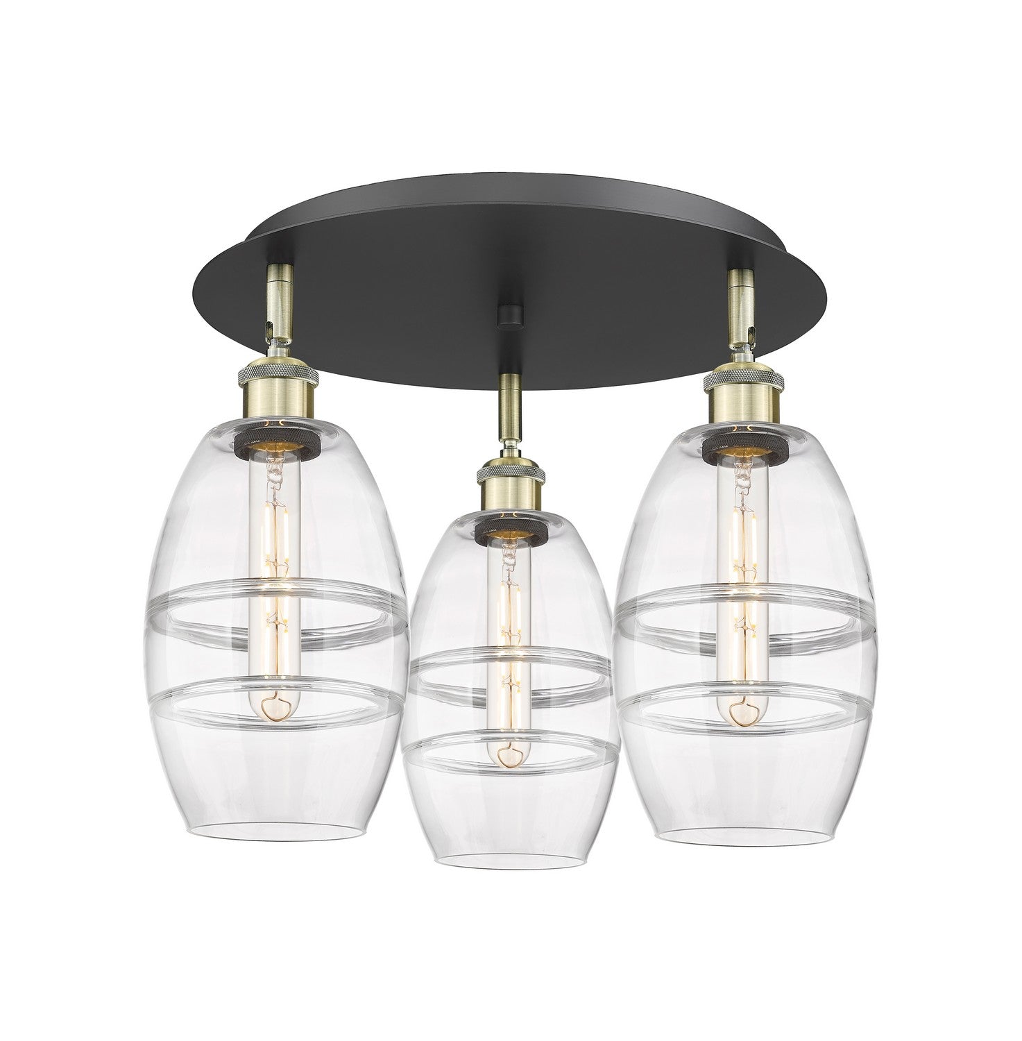 Innovations - 516-3C-BAB-G557-6CL - Three Light Flush Mount - Downtown Urban - Black Antique Brass