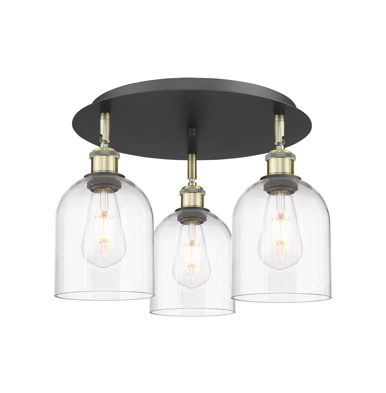 Innovations - 516-3C-BAB-G558-6CL - Three Light Flush Mount - Downtown Urban - Black Antique Brass