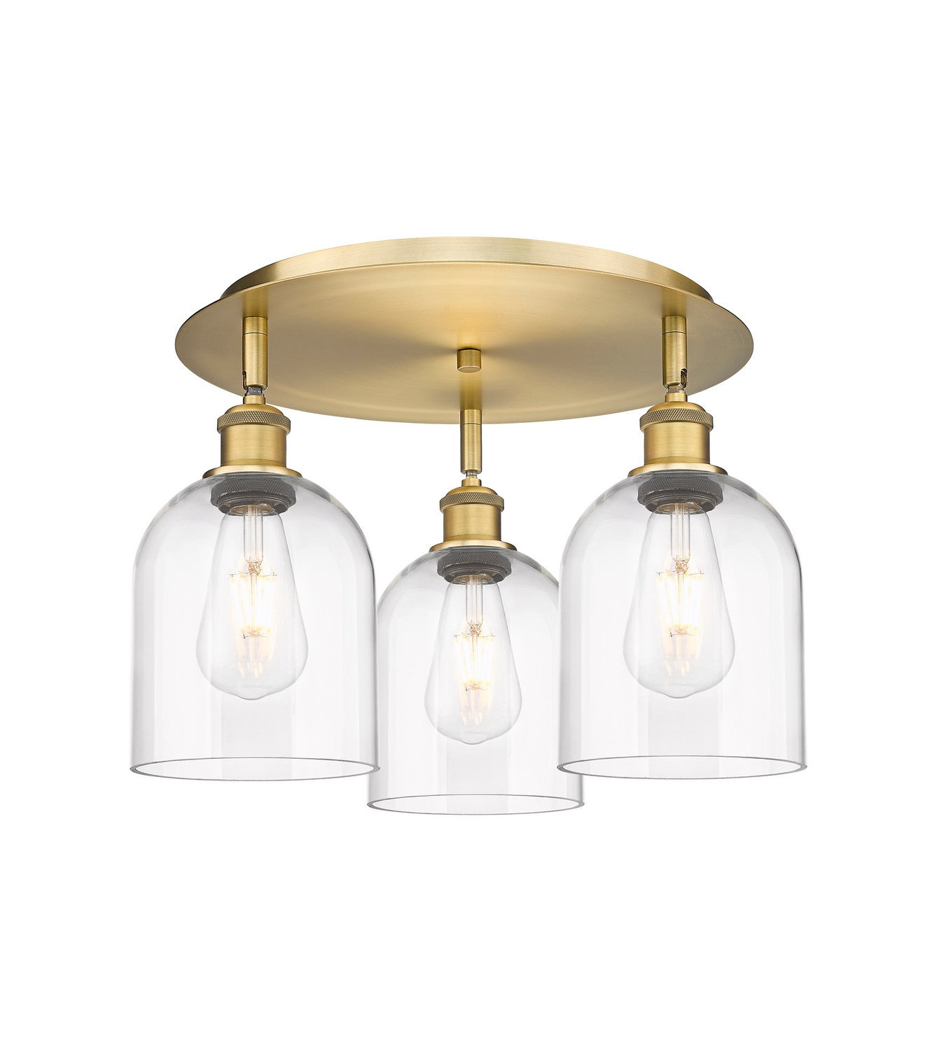 Innovations - 516-3C-BB-G558-6CL - Three Light Flush Mount - Downtown Urban - Brushed Brass