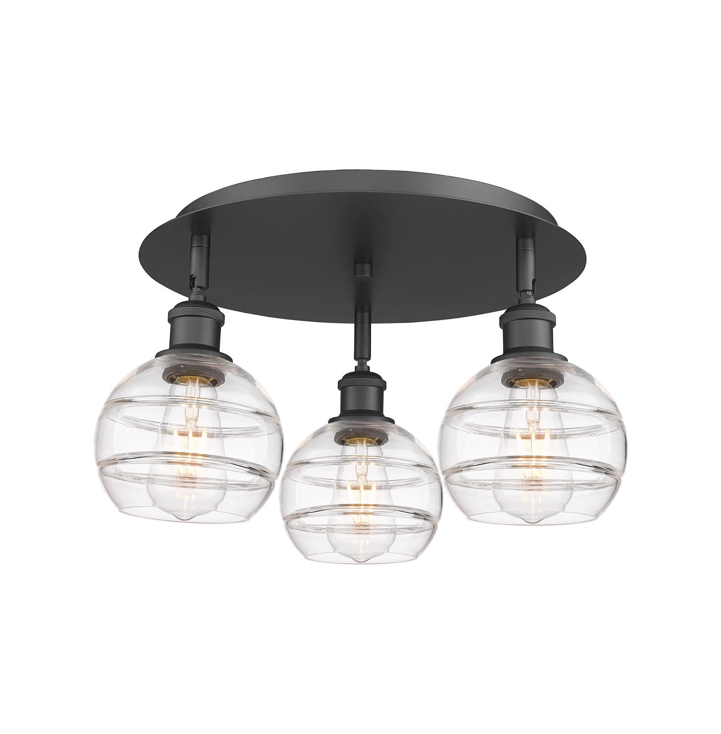 Innovations - 516-3C-BK-G556-6CL - Three Light Flush Mount - Downtown Urban - Matte Black