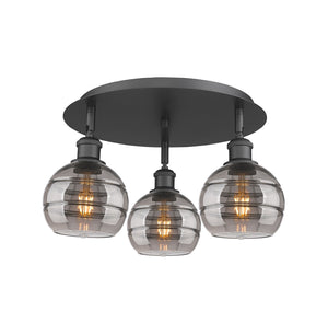 Innovations - 516-3C-BK-G556-6SM - Three Light Flush Mount - Downtown Urban - Matte Black