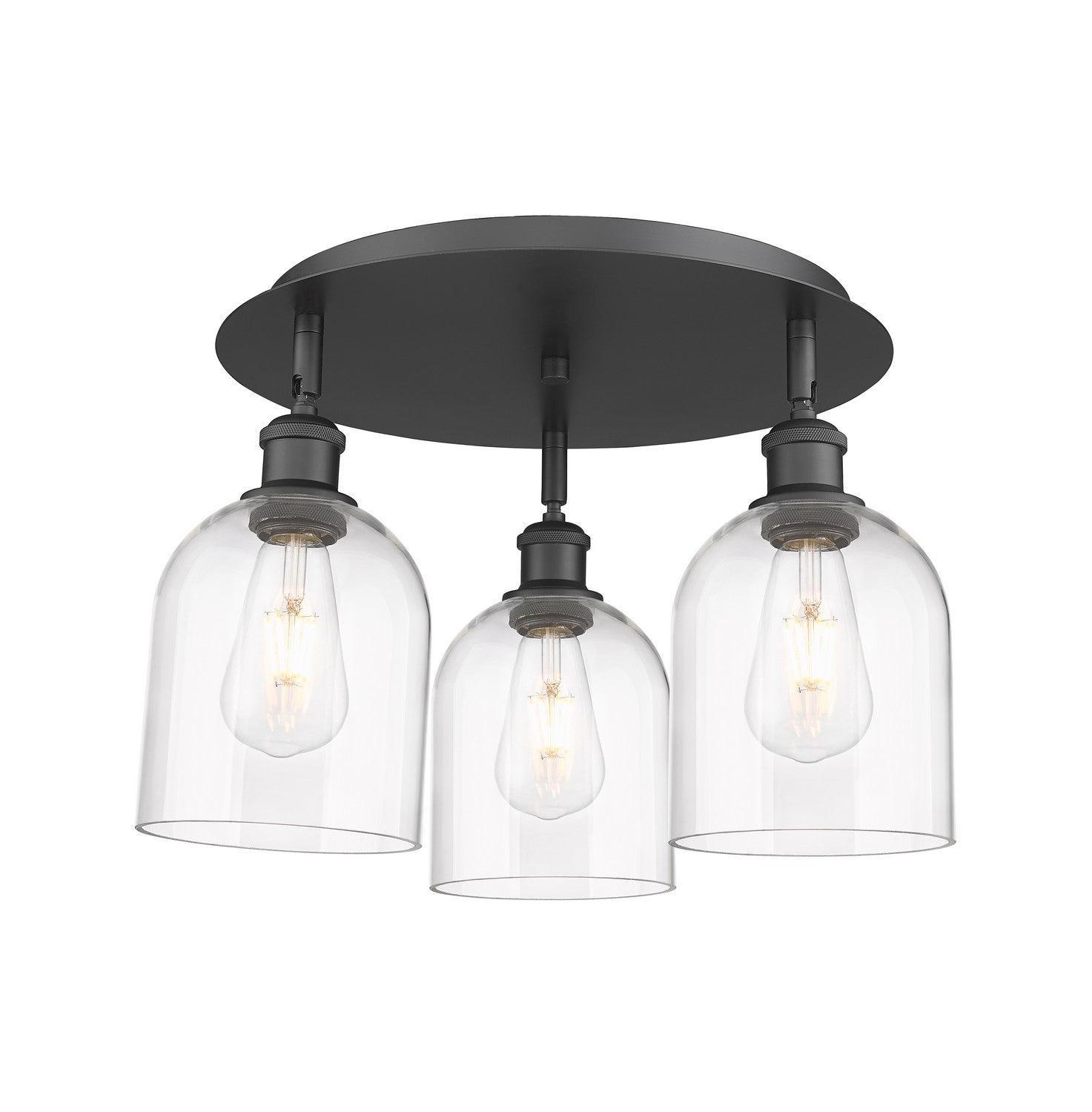 Innovations - 516-3C-BK-G558-6CL - Three Light Flush Mount - Downtown Urban - Matte Black