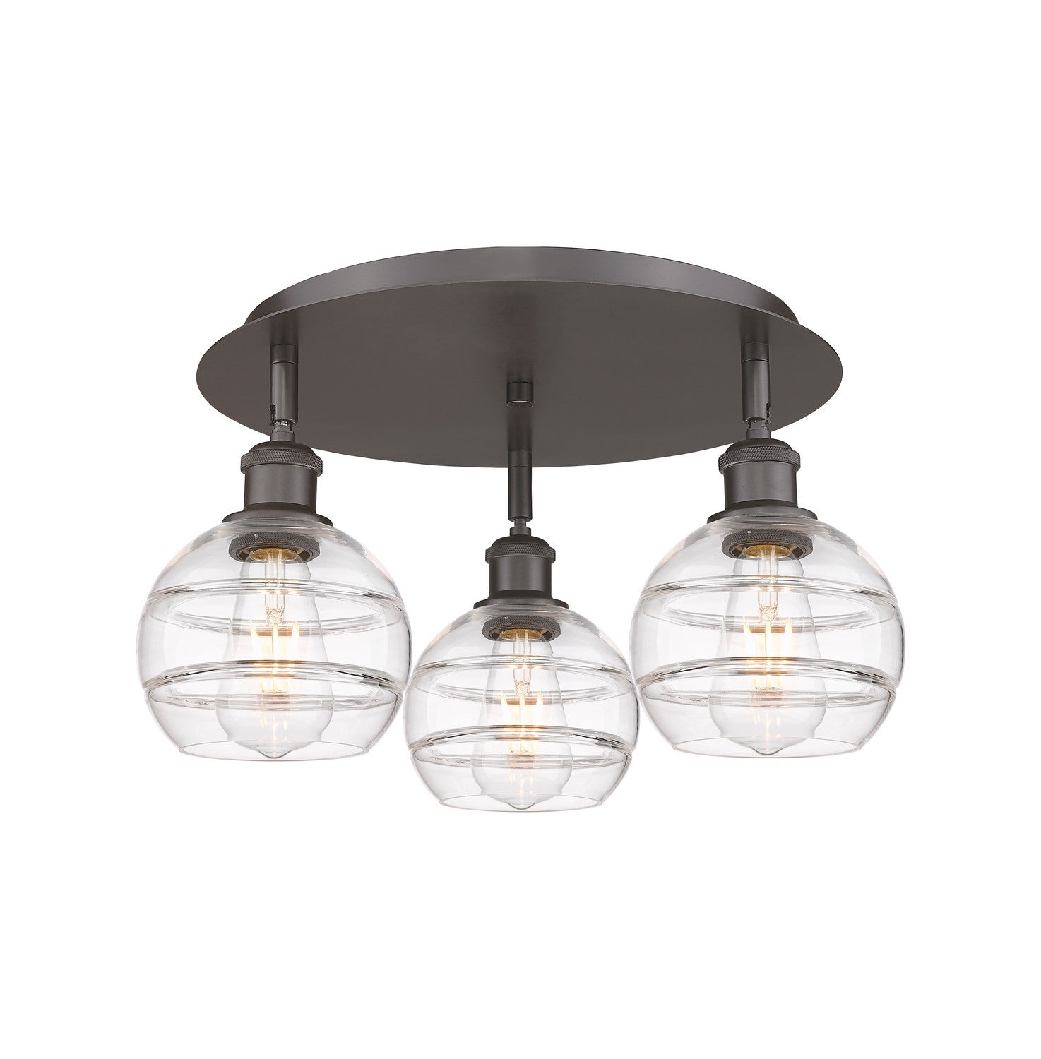 Innovations - 516-3C-OB-G556-6CL - Three Light Flush Mount - Downtown Urban - Oil Rubbed Bronze