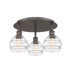 Innovations - 516-3C-OB-G556-6CL - Three Light Flush Mount - Downtown Urban - Oil Rubbed Bronze