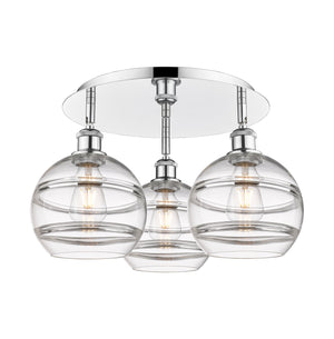 Innovations - 516-3C-PC-G556-8CL - Three Light Flush Mount - Downtown Urban - Polished Chrome