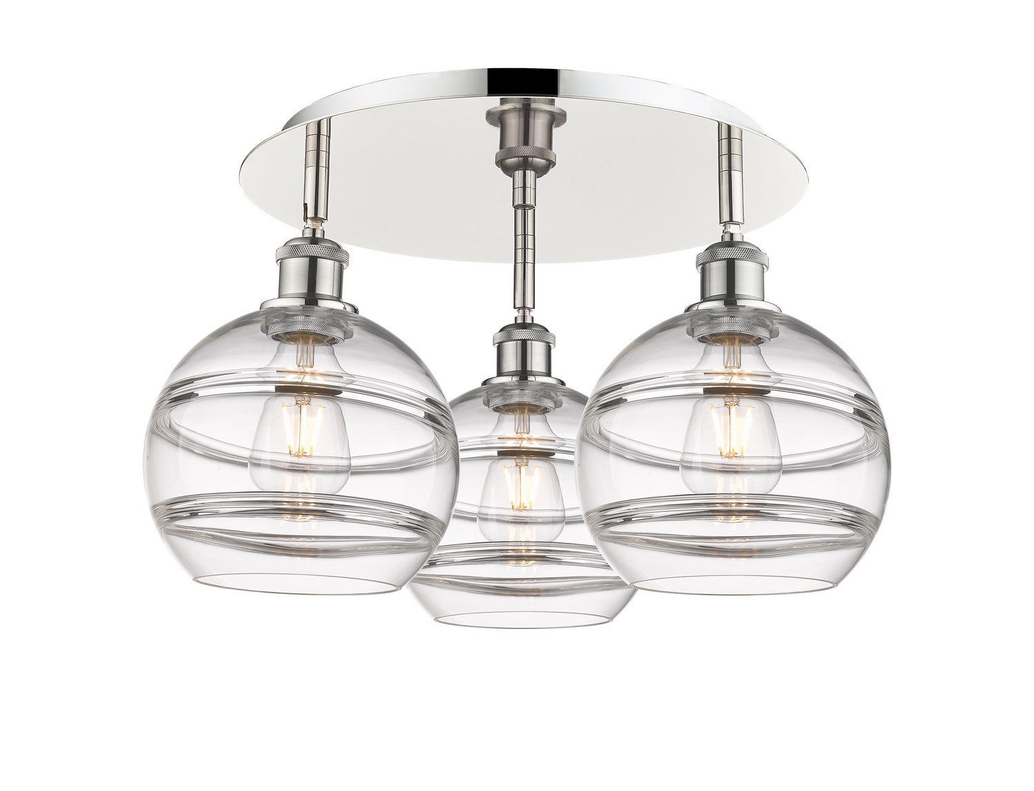 Innovations - 516-3C-PN-G556-8CL - Three Light Flush Mount - Downtown Urban - Polished Nickel