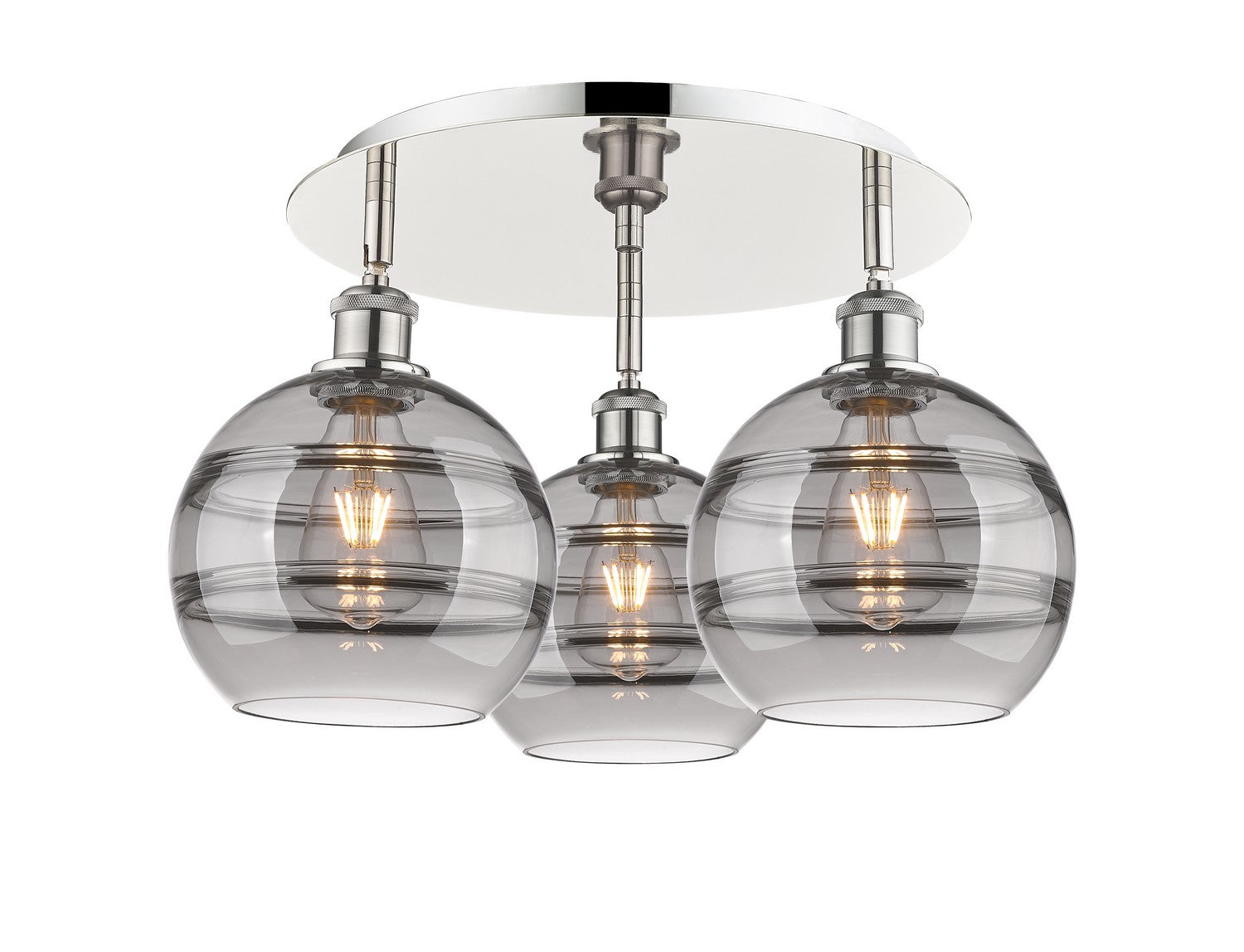 Innovations - 516-3C-PN-G556-8SM - Three Light Flush Mount - Downtown Urban - Polished Nickel