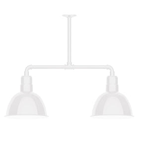 Montclair Light Works - MSD116-44-T24-G06 - Two Light Pendant - Deep Bowl - White