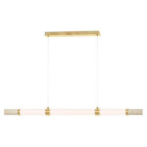 ET2 - E11056-01TVGLD - LED Linear Pendant - Travertine - Travertine / Gold