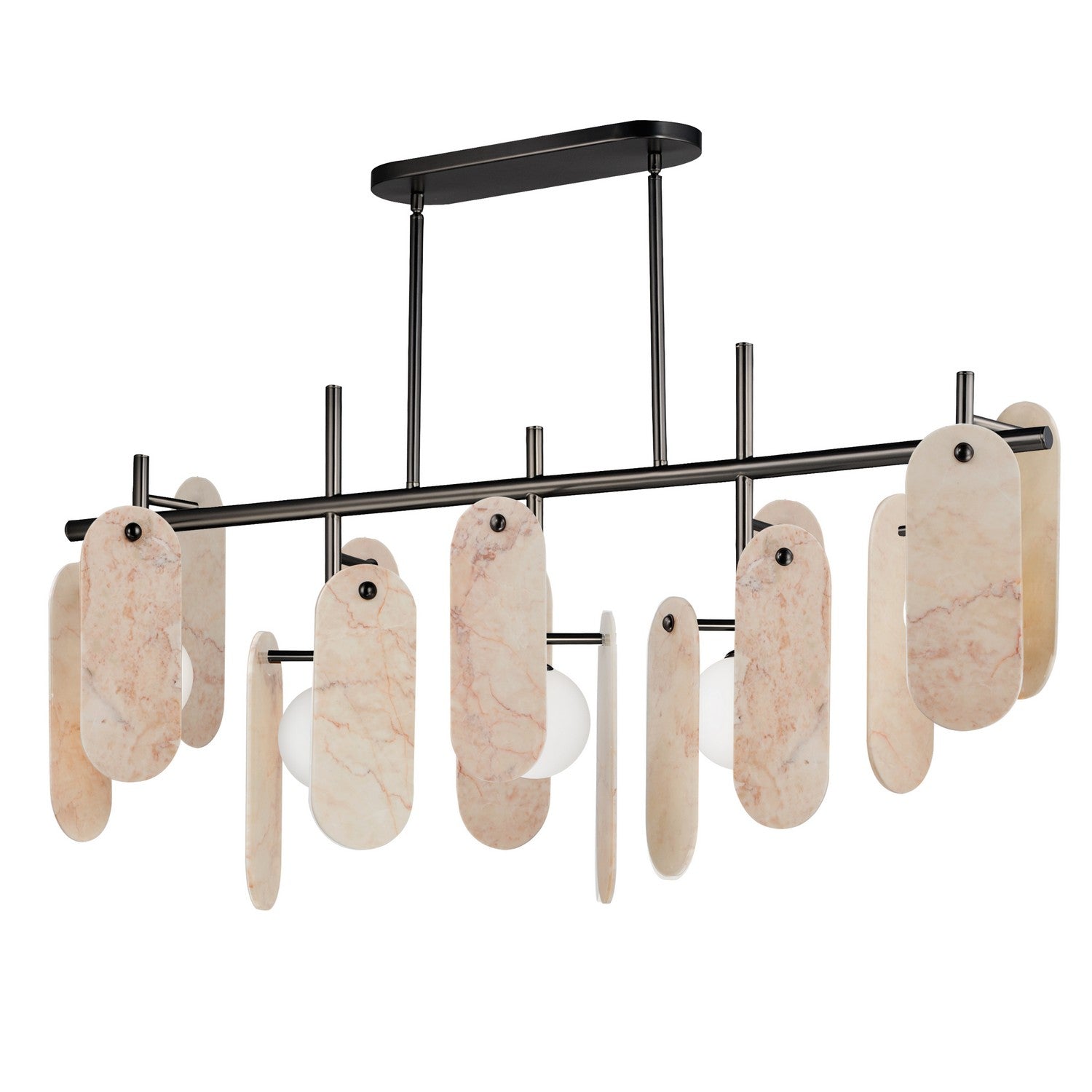 Studio M - SM24825RJGM - Five Light Linear Pendant - Megalith - Stone - Gunmetal