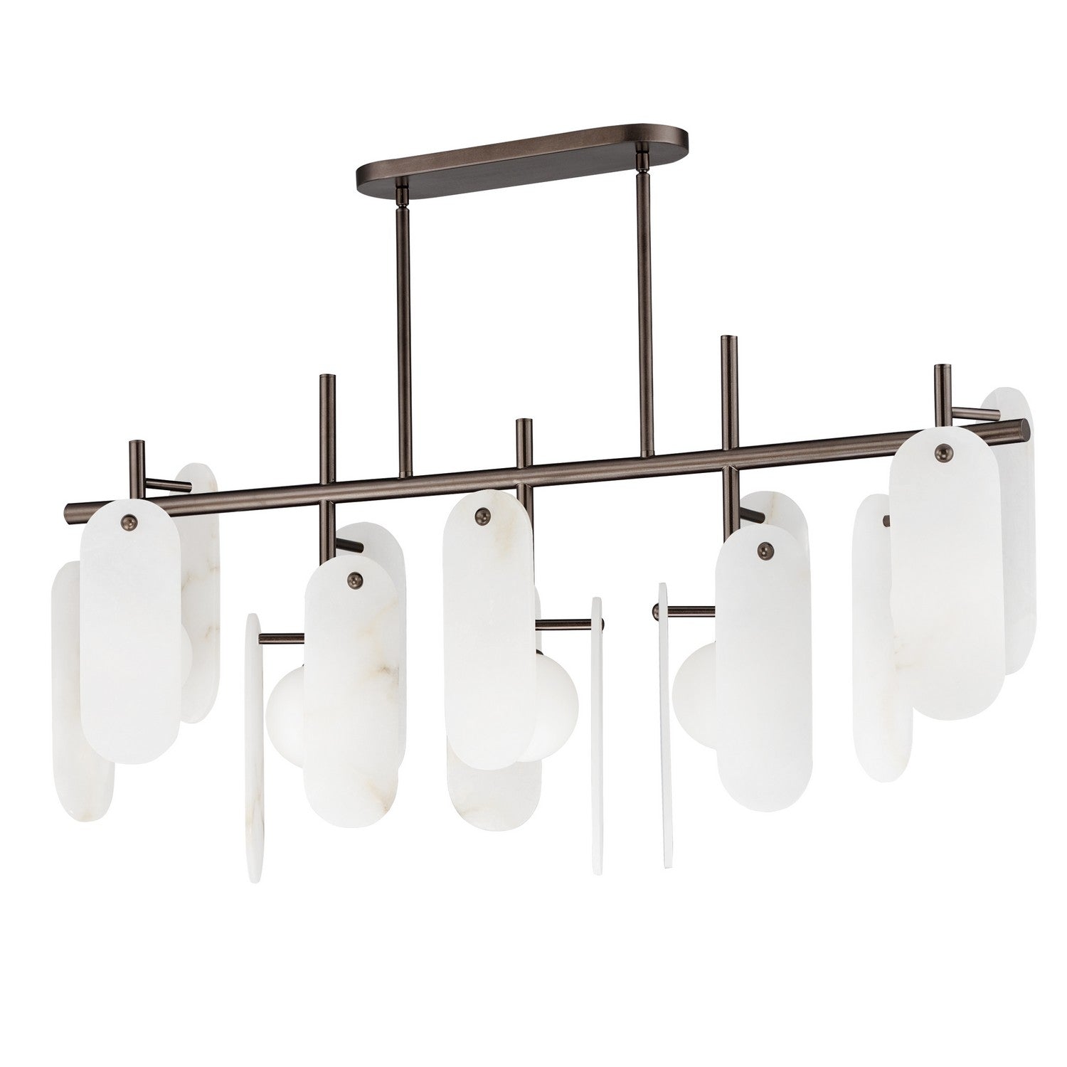 Studio M - SM24825WABBZ - Five Light Linear Pendant - Megalith - Stone - Brushed Bronze