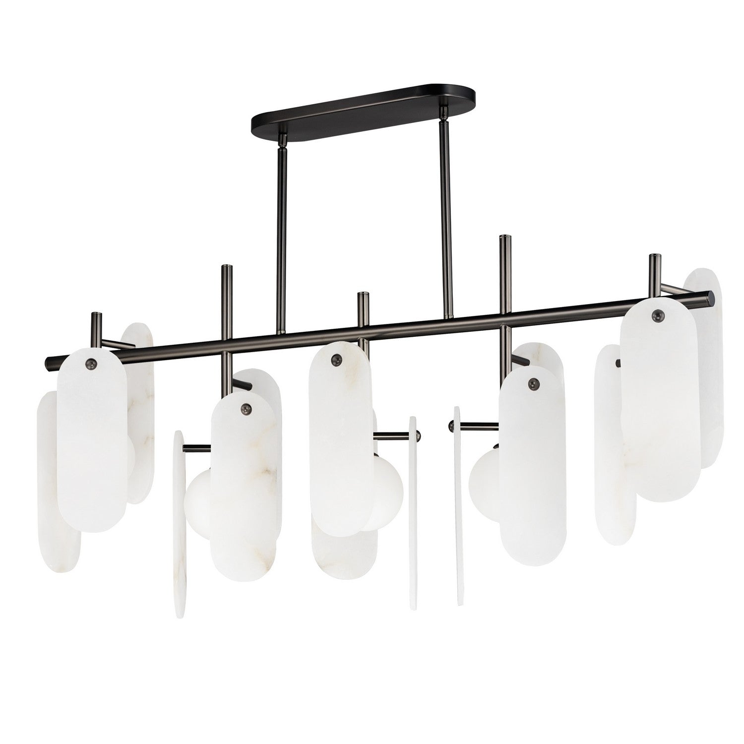 Studio M - SM24825WAGM - Five Light Linear Pendant - Megalith - Stone - Gunmetal