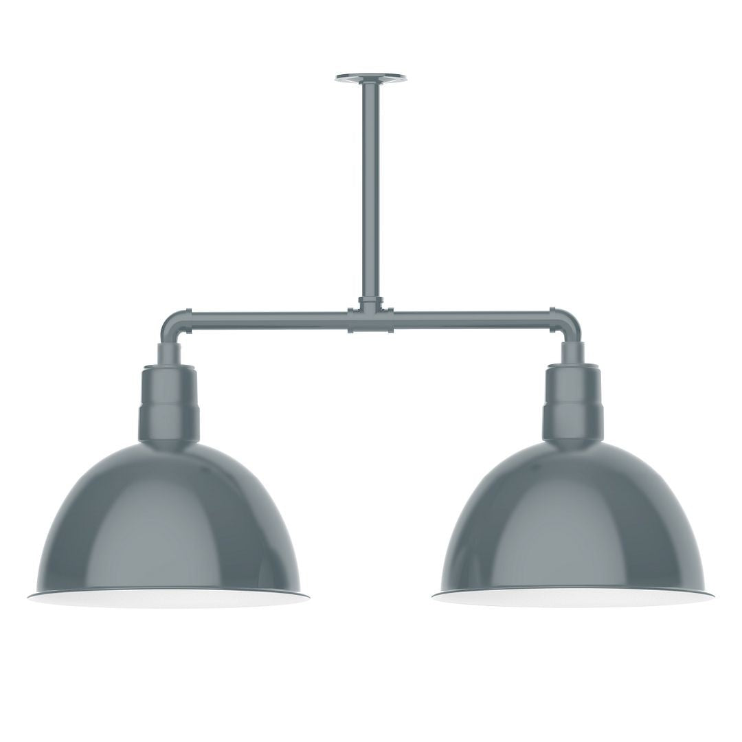 Montclair Light Works - MSD117-40-T24-G05 - Two Light Pendant - Deep Bowl - Slate Gray