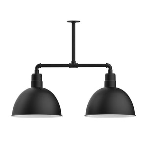 Montclair Light Works - MSD117-41-T24-W16 - Two Light Pendant - Deep Bowl - Black