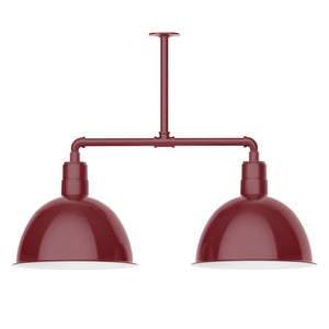 Montclair Light Works - MSD117-55-T36-W16 - Two Light Pendant - Deep Bowl - Barn Red