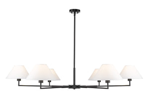 Z-Lite - 744-63R-MB - Six Light Chandelier - Leila - Matte Black