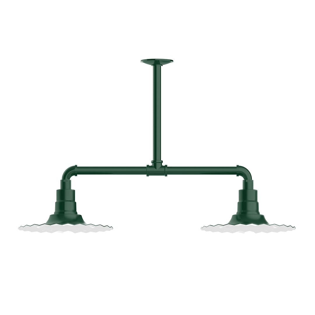 Montclair Light Works - MSD158-42-G05 - Two Light Pendant - Radial - Forest Green