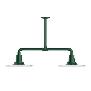 Montclair Light Works - MSD158-42-T24-G06 - Two Light Pendant - Radial - Forest Green