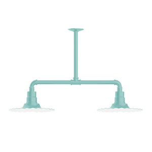 Montclair Light Works - MSD158-48-G05 - Two Light Pendant - Radial - Sea Green