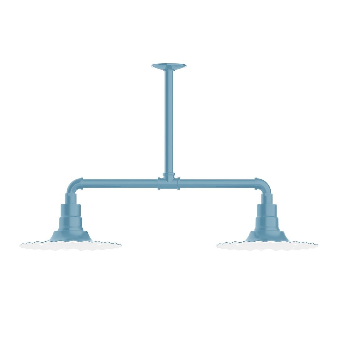 Montclair Light Works - MSD158-54-G05 - Two Light Pendant - Radial - Light Blue