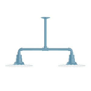 Montclair Light Works - MSD158-54-T24-G05 - Two Light Pendant - Radial - Light Blue