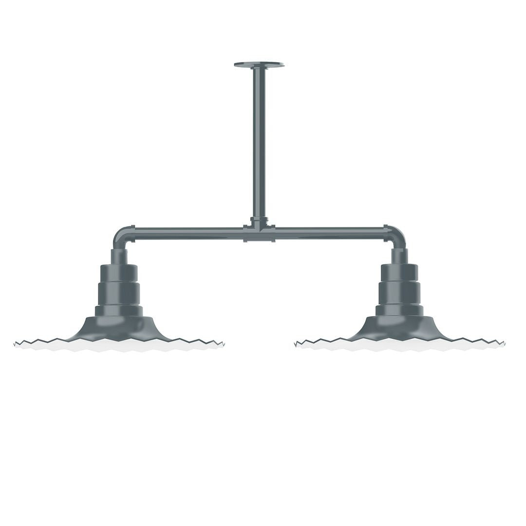 Montclair Light Works - MSD159-40-G05 - Two Light Pendant - Radial - Slate Gray