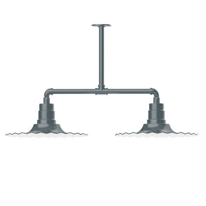 Montclair Light Works - MSD159-40-T36-G05 - Two Light Pendant - Radial - Slate Gray